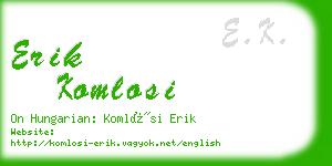 erik komlosi business card